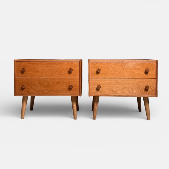 Vintage Oak Bedside Tables from Ikea, Denmark, 1970s, Set of 2 For Sale - Image 10 of 10