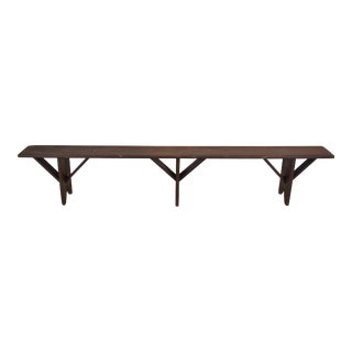 1930s Primitive Long Farmhouse Bench For Sale