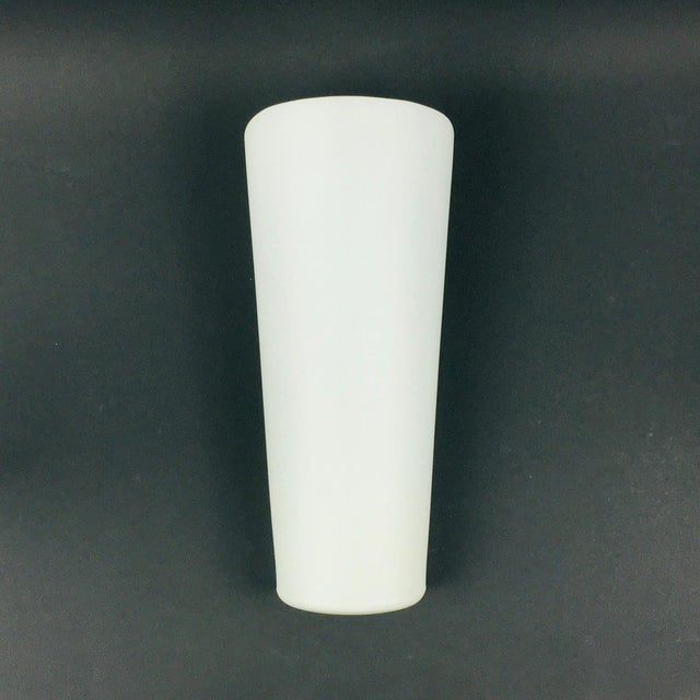 Stunning pair of extra large opaline glass wall lights/sconces designed by wilhelm wagenfeld for peill & putzler (germany,...