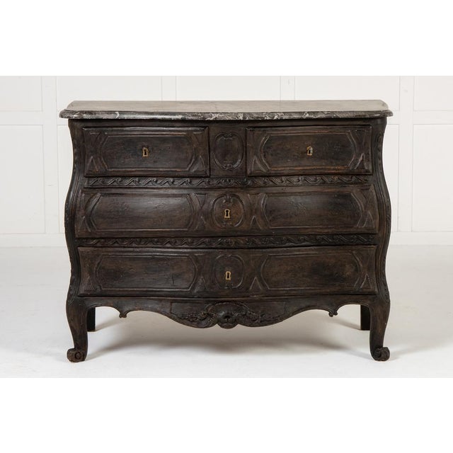 18th Century French Ebonised Bombe Commode For Sale - Image 4 of 12