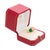 Contemporary Cartier French Diamond Coral Chrysoprase 18k Yellow Gold Ring, Size 6.5 For Sale - Image 3 of 9