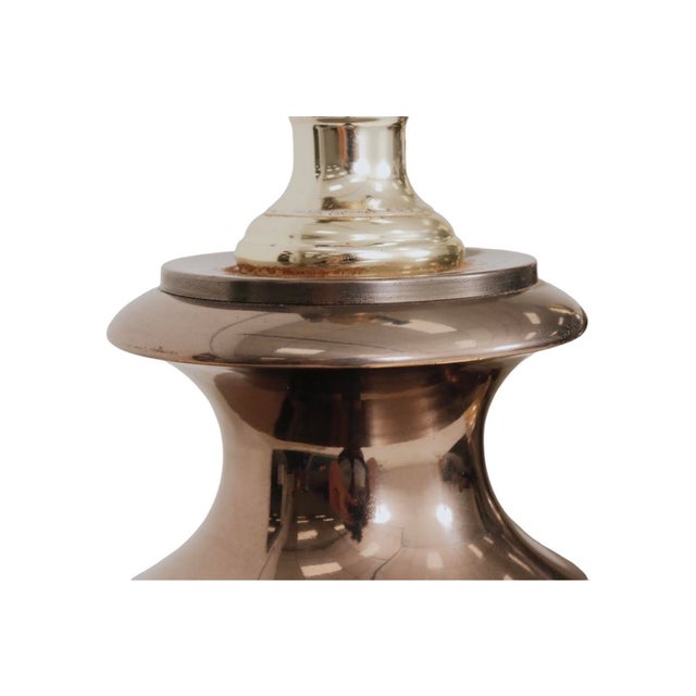 Chrome & Brass Swag Table Lamps, a Pair For Sale In Tampa - Image 6 of 8
