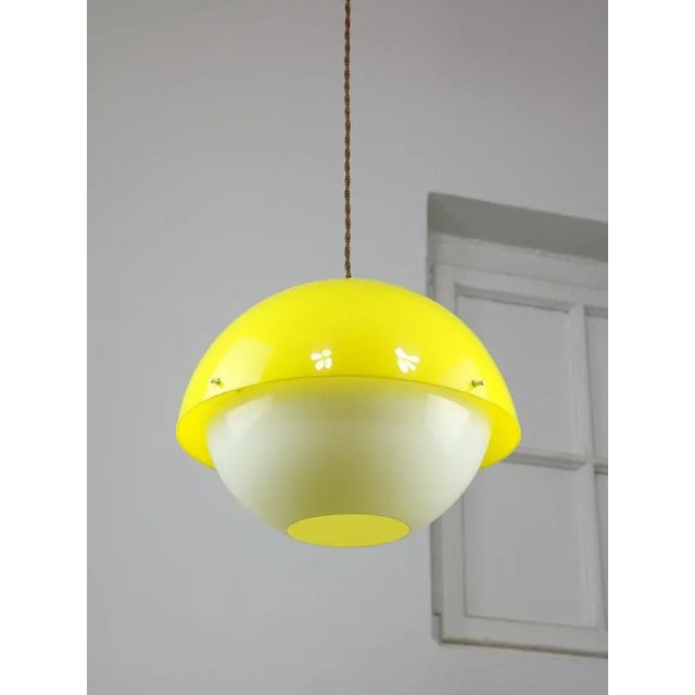 Space Age Yellow Acrylic Glass Pendant Lamp, 1970s For Sale - Image 13 of 13