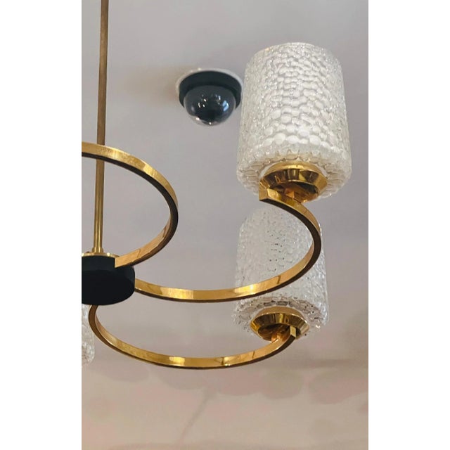 Arlus French 1960s Arlus Golden Glass Pendant Mid Century For Sale - Image 4 of 10