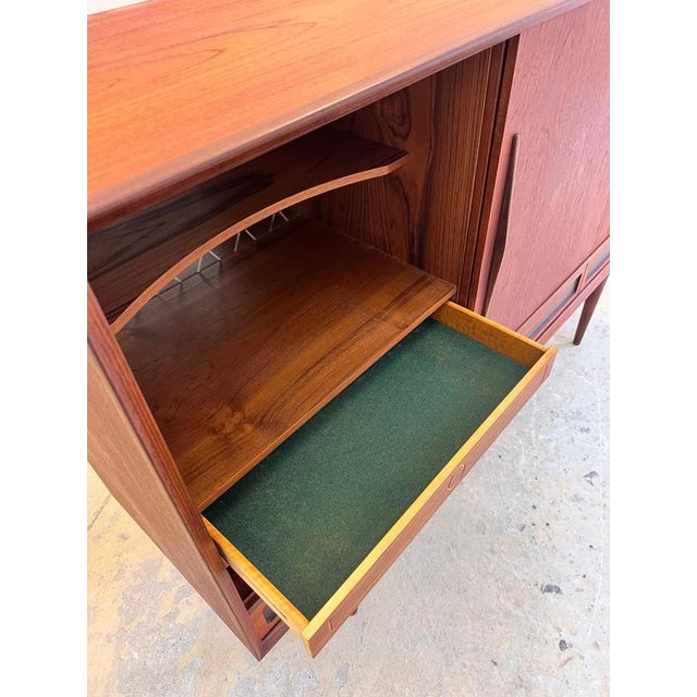 Brown High Sideboard in Teak, Denmark, 1960s For Sale - Image 8 of 11