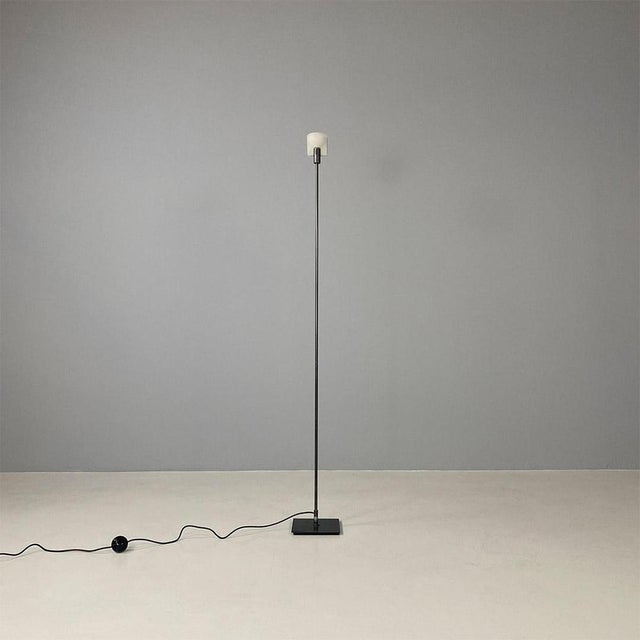 Italian Modern Lamp in Metal and Opal Glass, 1980s For Sale - Image 4 of 15