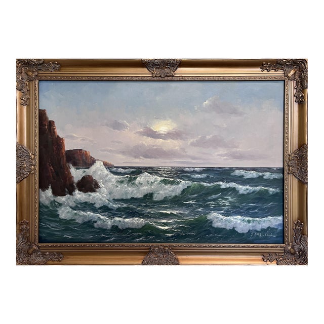 Mid 20th Century Gerhard Lukas Larsen (German 1911-1965) Oil Canvas Vintage, Maritime, Seascape For Sale