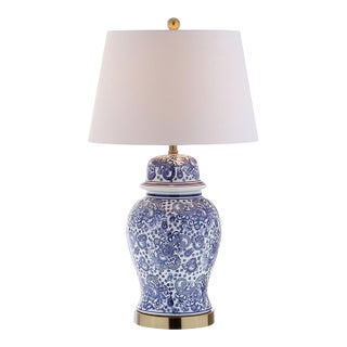 Blue and White Chinoiserie Ginger Jar Table Lamp, 29.5 Inch For Sale