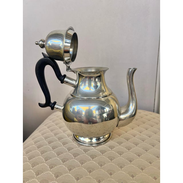 The Stieff Co. Vintage Pewter Old Annapolis Tea Pot by Kirk Stieff For Sale - Image 4 of 4