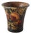 Pulvermacher Style Art Nouveau Paper Mache Floral Decoupage Cachepot Wastebasket Vintage For Sale