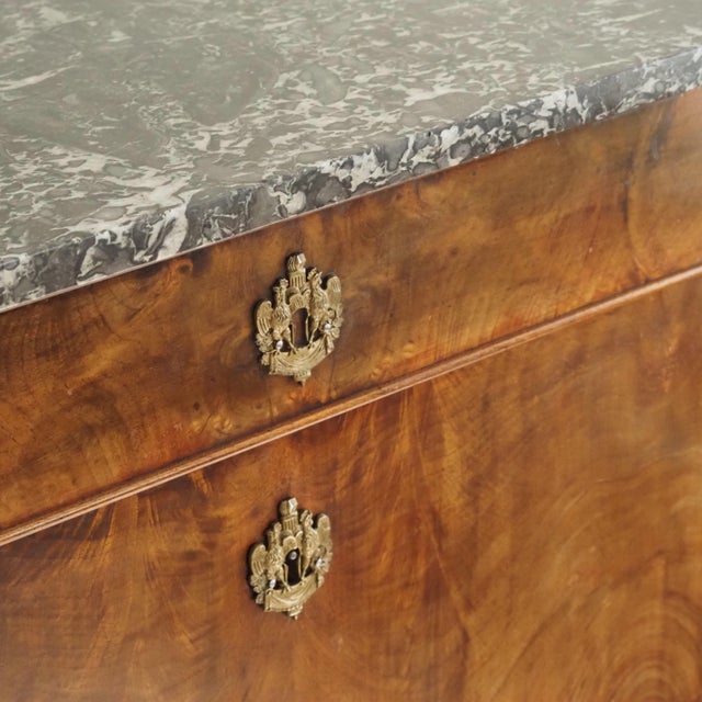 Louis Philippe Secretary in Walnut with Marble Top and Secret Compartments For Sale - Image 16 of 18