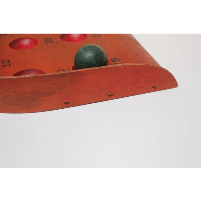 Vintage Folk Art/Primitive Skee Ball Game With Three Balls For Sale - Image 11 of 12