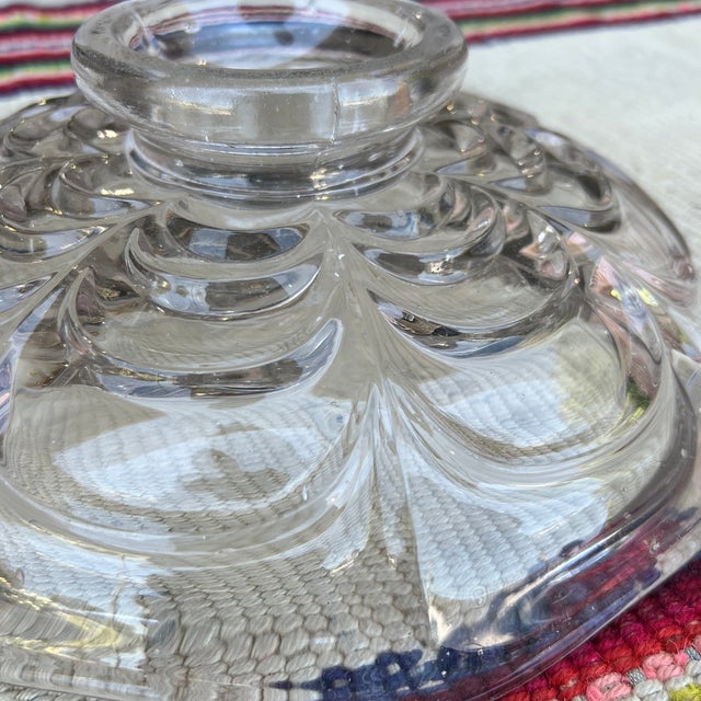 Mid 19th Century Antique American Pressed Flint Glass Compote, Scallop Pattern, Circa 1850 For Sale - Image 5 of 12