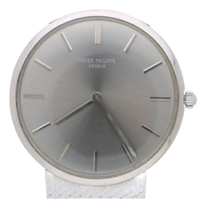 1970s Patek Philippe Calatrava 3468 34mm Gray Dial 18k White Gold Watch