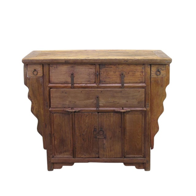 Chinese 3 Drawer Poplar Sideboard For Sale - Image 3 of 13