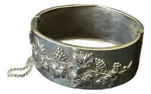 Sterling Silver Grape Vine Cuff Bangle