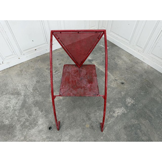 1950s Red Metal Lounge Chair, 1950s For Sale - Image 5 of 9