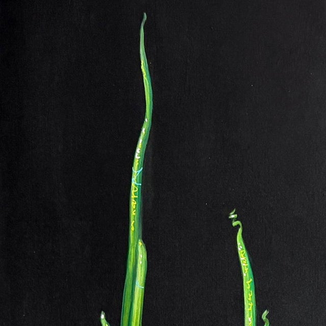 Gold Natasha Lelenco, Rock and Roll Gesture with Organic Hand Vegetal Form, 2026, Acrylic on Panel For Sale - Image 8 of 10