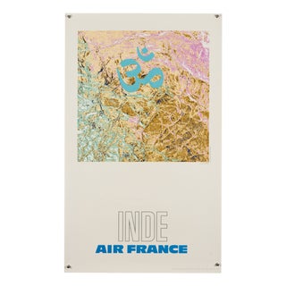 Air France Inde Travel Poster by Raymond Pagès, 1971 For Sale