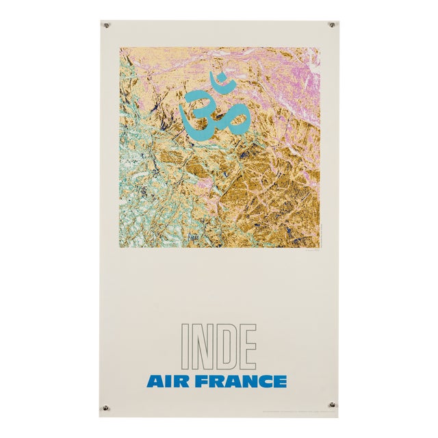 Air France Inde Travel Poster by Raymond Pagès, 1971 For Sale
