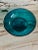 Extremely beautiful Italian Midcentury style silver plated handblown teal glass insert silver plated bowl. Gorham. Made in...