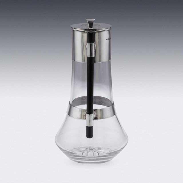 Antique Victorian Silver and Glass Claret Jug, Sheffield, 1889 For Sale - Image 4 of 18