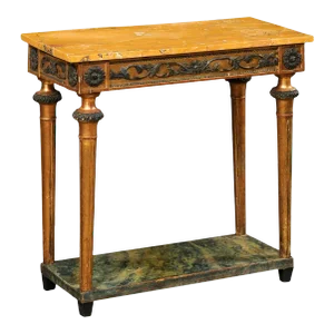 Swedish Late Gustavian Period Small Console W/Marble Top & Lower Shelf