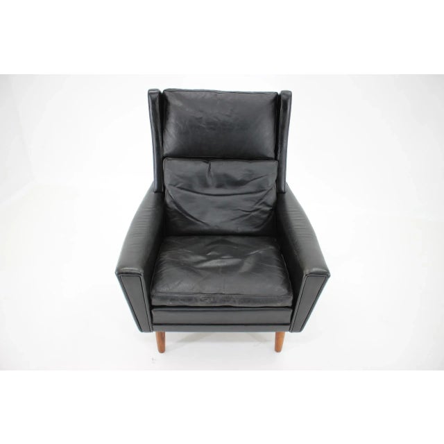 Leather Wingback Lounge Chair, 1970s For Sale - Image 6 of 13