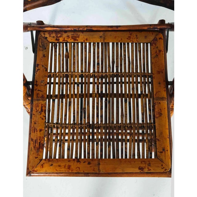 Vintage Bamboo and Rattan Folding Chairs - A Pair For Sale - Image 10 of 10