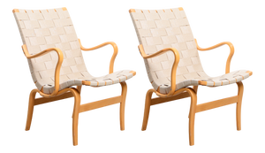 Vintage Eva Lounge Chairs by Bruno Mathsson for Firma Karl Mathsson, 1960s, Set of 2
