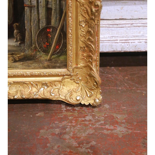19th Century British Pastoral Oil Painting in Gilt Frame by Julian E. Drummond For Sale - Image 10 of 12