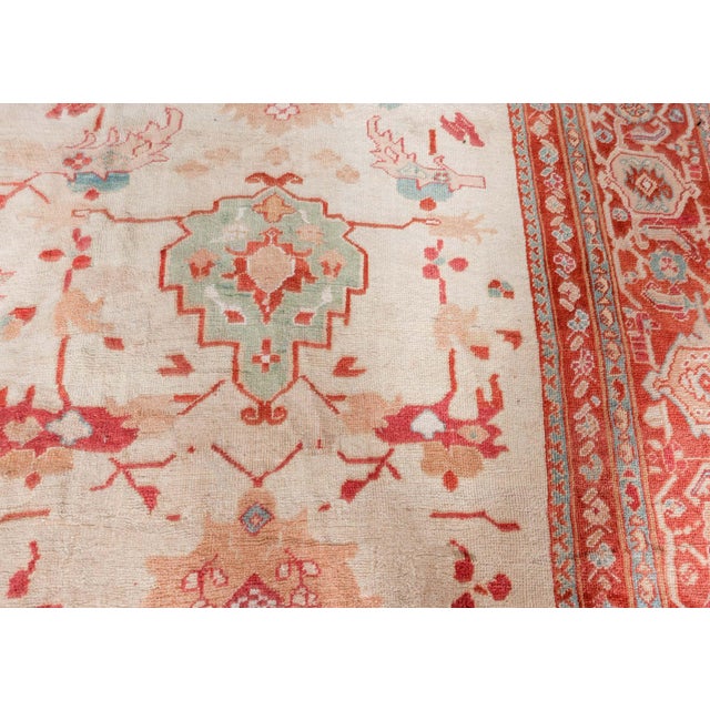 Blue Authentic Persian Sultanabad Rug in Beige, Brown, Green, Red For Sale - Image 8 of 8