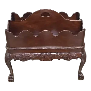 Late 20th Century Baker Stately Homes Chippendale Canterbury Mahogany 2 Piece Magazine Book Stand