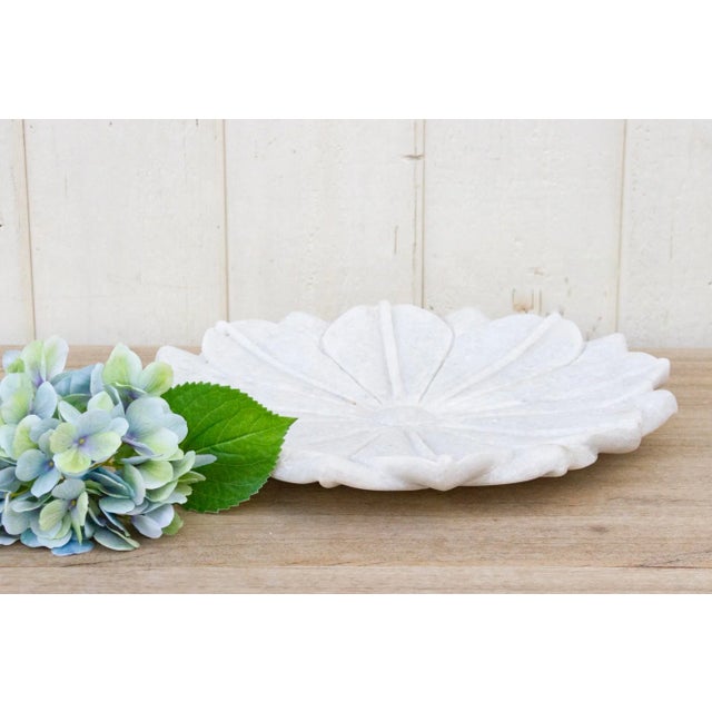 Large Lotus Marble Plate For Sale In Los Angeles - Image 6 of 7