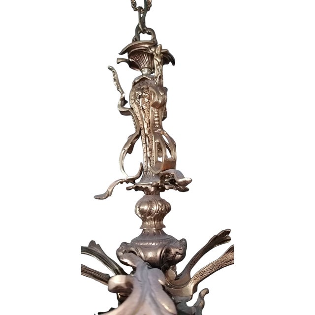 Louis XVI Style Bronze 12-Light Chandelier For Sale - Image 6 of 9