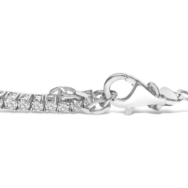 Contemporary .925 Sterling Silver Created Ruby and Sapphire Adjustable Tennis Chain Bracelet For Sale - Image 3 of 5
