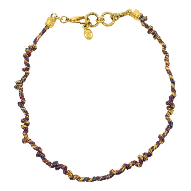 Christian Lacroix Paris Multicolor Wired Rigid Choker Necklace For Sale