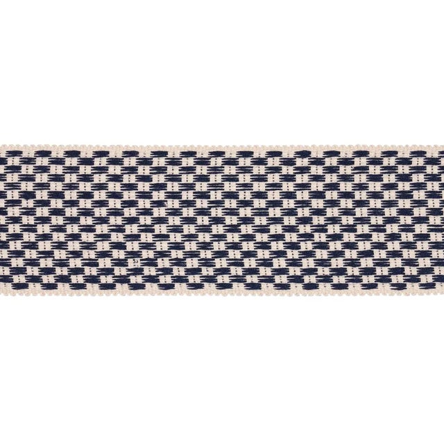 Contemporary Sample - Schumacher Crawford Check Tape Wide in Indigo For Sale - Image 3 of 3