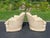 Cream Pair of Tufted Button Back Swivel Chairs in a Cream Color With Brown Piping For Sale - Image 8 of 18