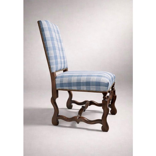 These Pierre Deux chairs are riveted front and back. They are covered in a blue/white check fabric from Pierre Frey but...