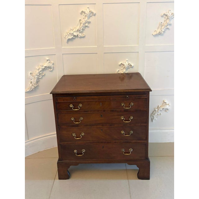 Small Antique Georgian Mahogany Chest of 4 Drawers with Brushing Slide, 1780 For Sale - Image 12 of 12