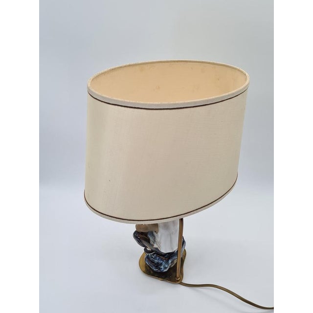 Ceramic Table Lamp with Fisherman Figurine, 1960s-1970s For Sale - Image 11 of 16