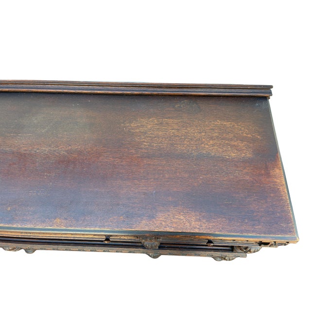 Early 20th Century Jacobean Revival Carved Oak Buffet Sideboard For Sale - Image 9 of 12