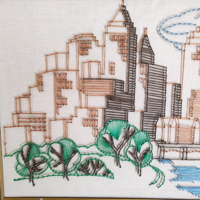Textile 1970s City Skyline Nail and String Art For Sale - Image 7 of 10