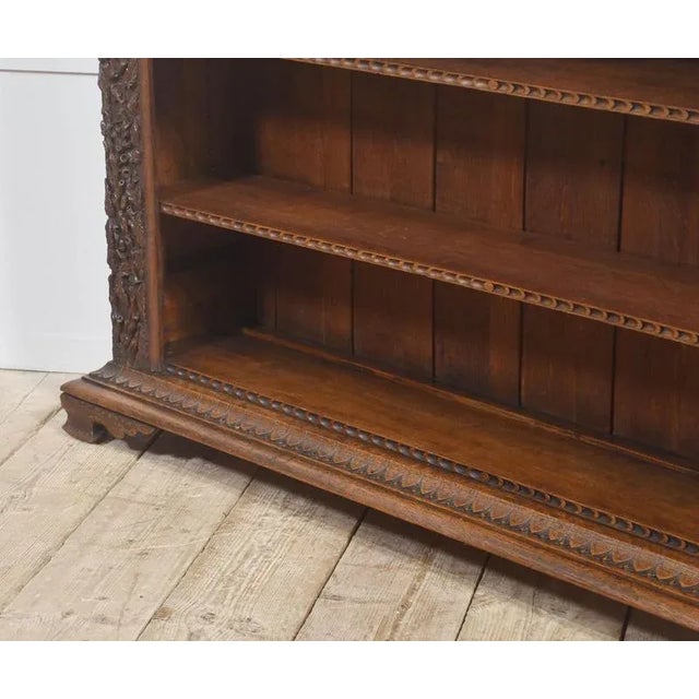 Carved Oak Open Bookcase For Sale - Image 14 of 16