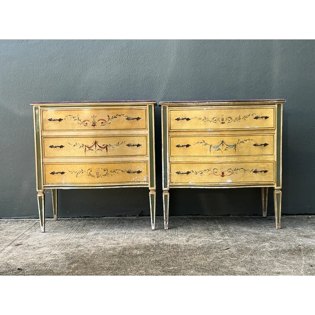 African Vintage Hand-Painted Wood Chest - A Pair For Sale - Image 3 of 17