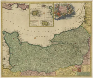Normandy Map by Frederick De Wit, 1705