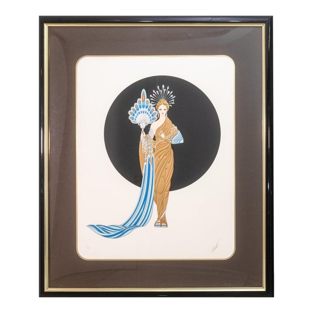Erté Athena Signed Contemporary Art Deco Embossed Serigraph 149/300 Framed 1986 For Sale