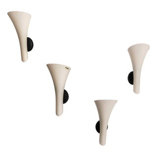 Opaline Murano Glass Sconces by Carlo Nason, 1980s, Set of 4 For Sale