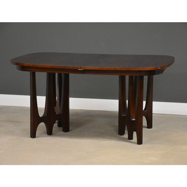 Broyhill Brasilia 1960s Refinished Broyhill Brasilia 80” Walnut Dining Table For Sale - Image 4 of 13